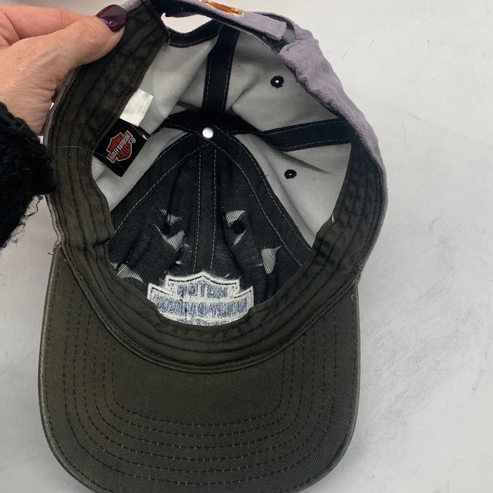 Harley-Davidson Gray Microsuede Baseball Cap Adjustable HT4874E - Picture 8 of 10